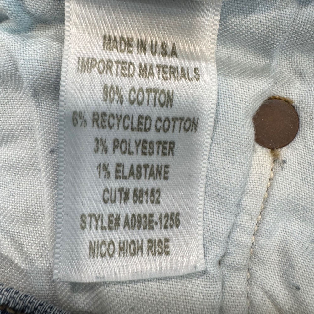 AGOLDE Nico High Rise Jeans Womens Size 29 Blue Button Fly Distressed Cropped - Picture 7 of 7